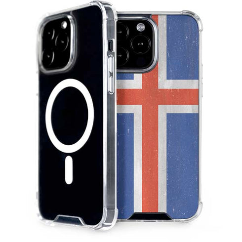 Iceland Flag Distressed iPhone 15 Pro Max MagSafe Case